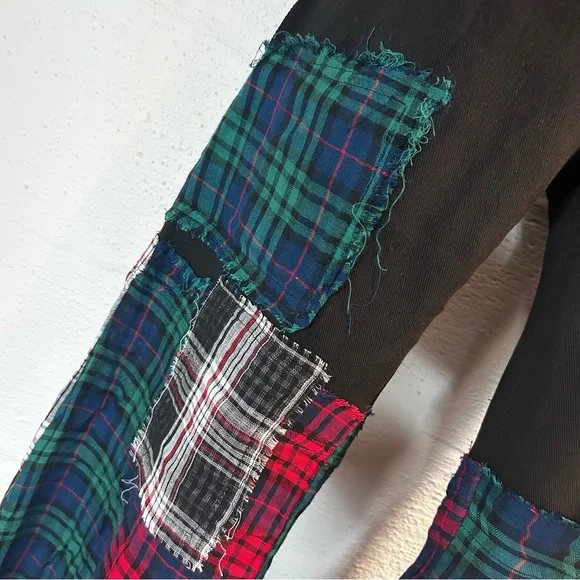 Plaid Patchwork Flare Pants - Picture 9 of 9